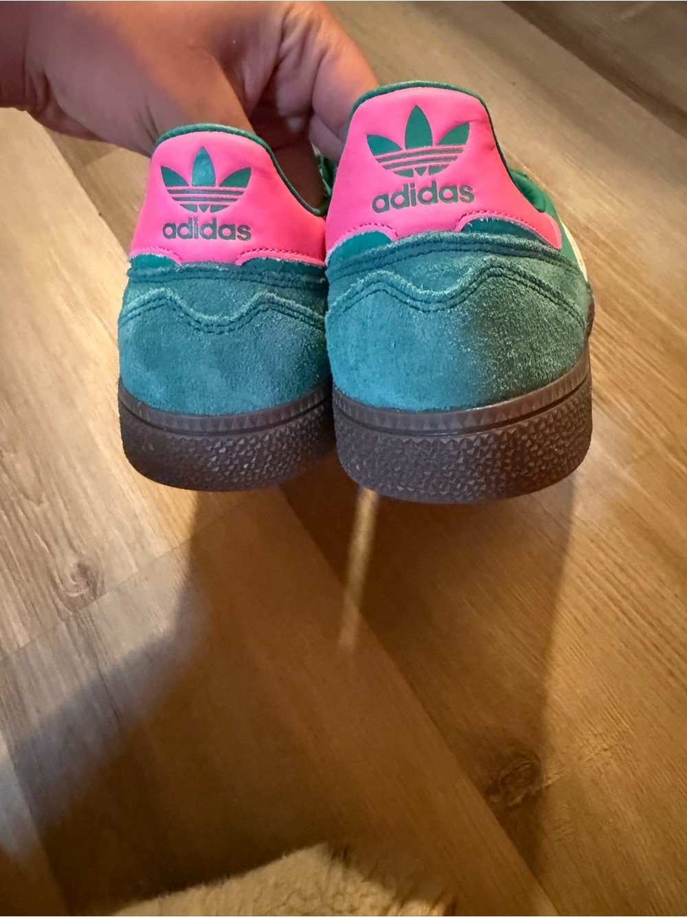 adidas Samba Teal Green with Hot Pink Accents - Picture 5 of 15